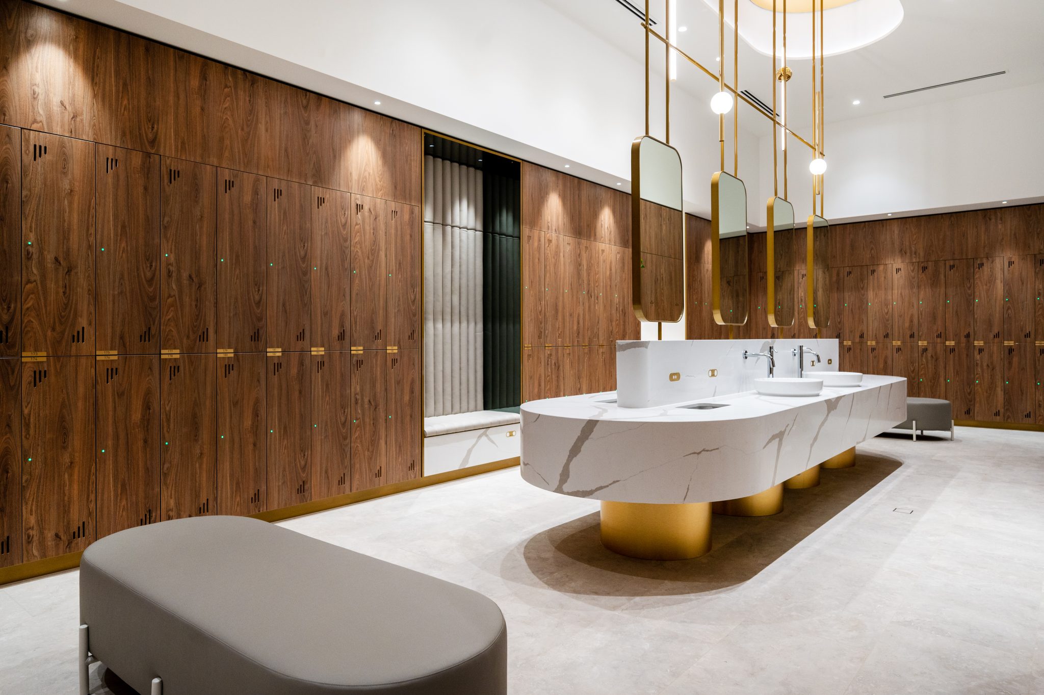 Two Tier Women's Spa Locker Room