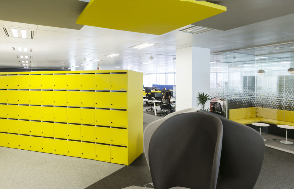 Yellow Wireless Workplace Lockers